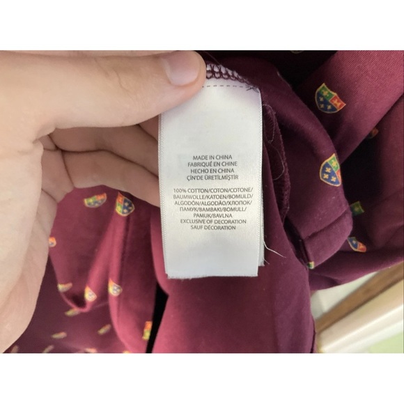 Polo Ralph Lauren Polo Men’s Large Short Sleeve Red All Over Crest Logo Pony - Picture 5 of 8